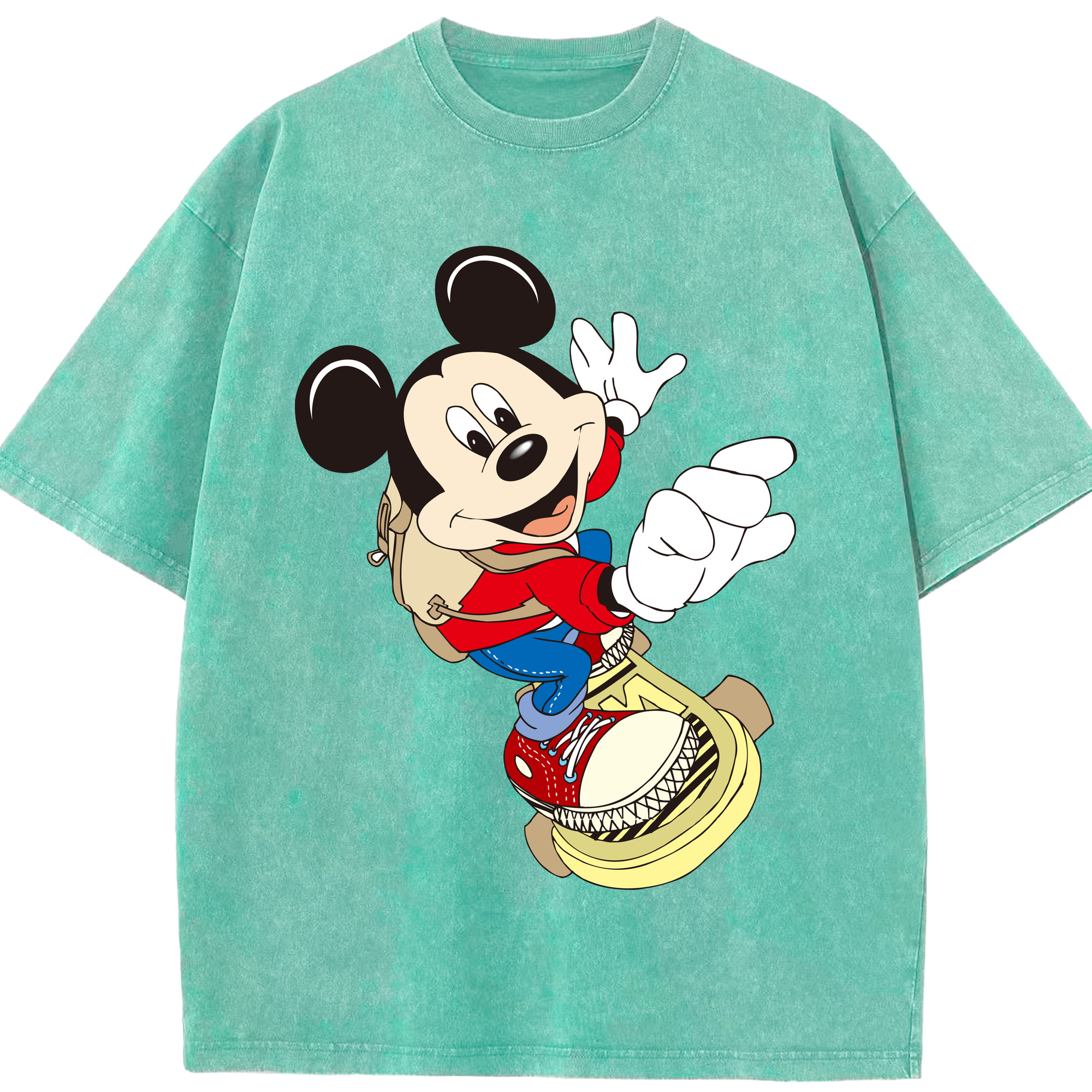 （画像用） ミッキーマウス Mickey Mouse 綿100% ヴィンテージ風 半袖Tシャツ（フロントプリント）